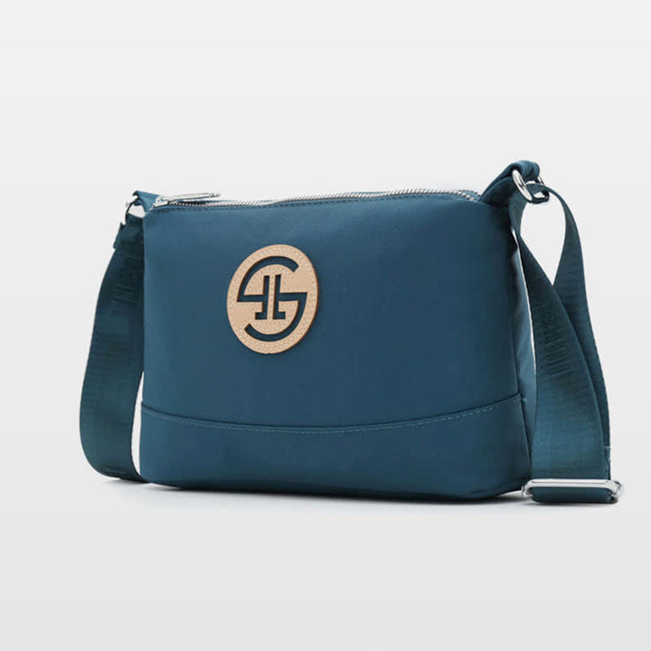 Kleine Umhängetasche mit dreifachem Reißverschluss, leichte, wasserdichte Nylon-Handtasche für Damen