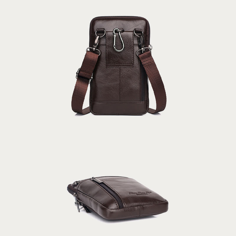 Messenger Bag für Herren, Mini-Umhängetasche aus ultradünnem Leder