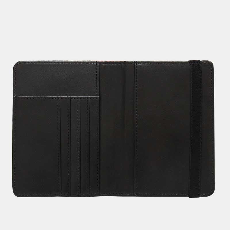 RFID-blockierender Reisepass-Impfkartenhalter, Retro-Geldbörse aus Leder mit Blumenmuster