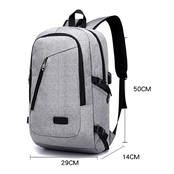 Diebstahlsicherer Reise-Business-Rucksack mit Schloss und USB-Ladeanschluss