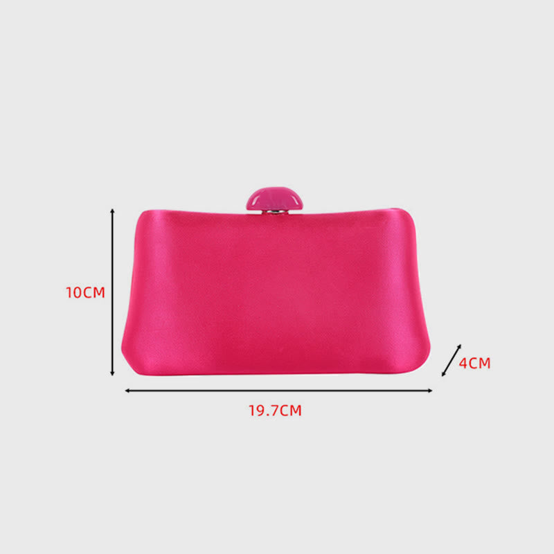 Abendtasche für Damen, schlichte, quadratische Clutch mit einfarbigem Verschluss