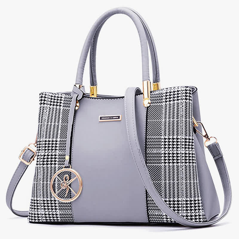 Umhängetasche mit drei Fächern, Schultertasche, Handtasche für Damen