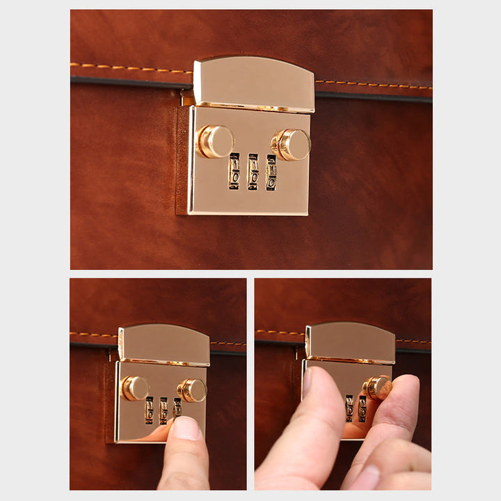 Messenger Bag für Herren, groß, Vintage, mit Schloss, Aktentasche