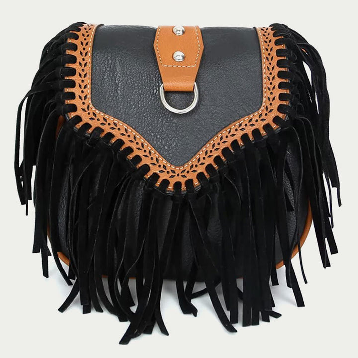 Bohemia Umhängetasche für Damen, Vintage, Quaste, Umhängetasche
