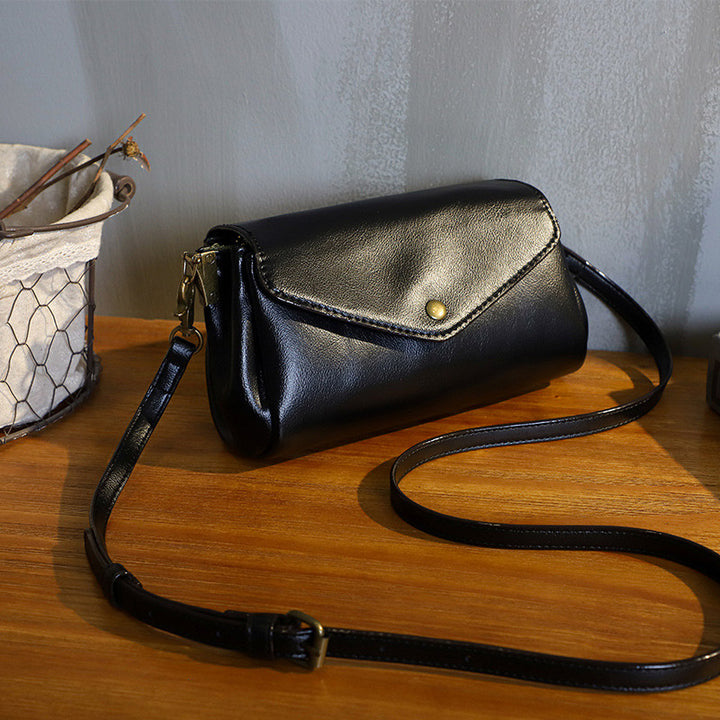 Retro Echtleder Handgemachte Umhängetasche Multi-Slot Schultertasche