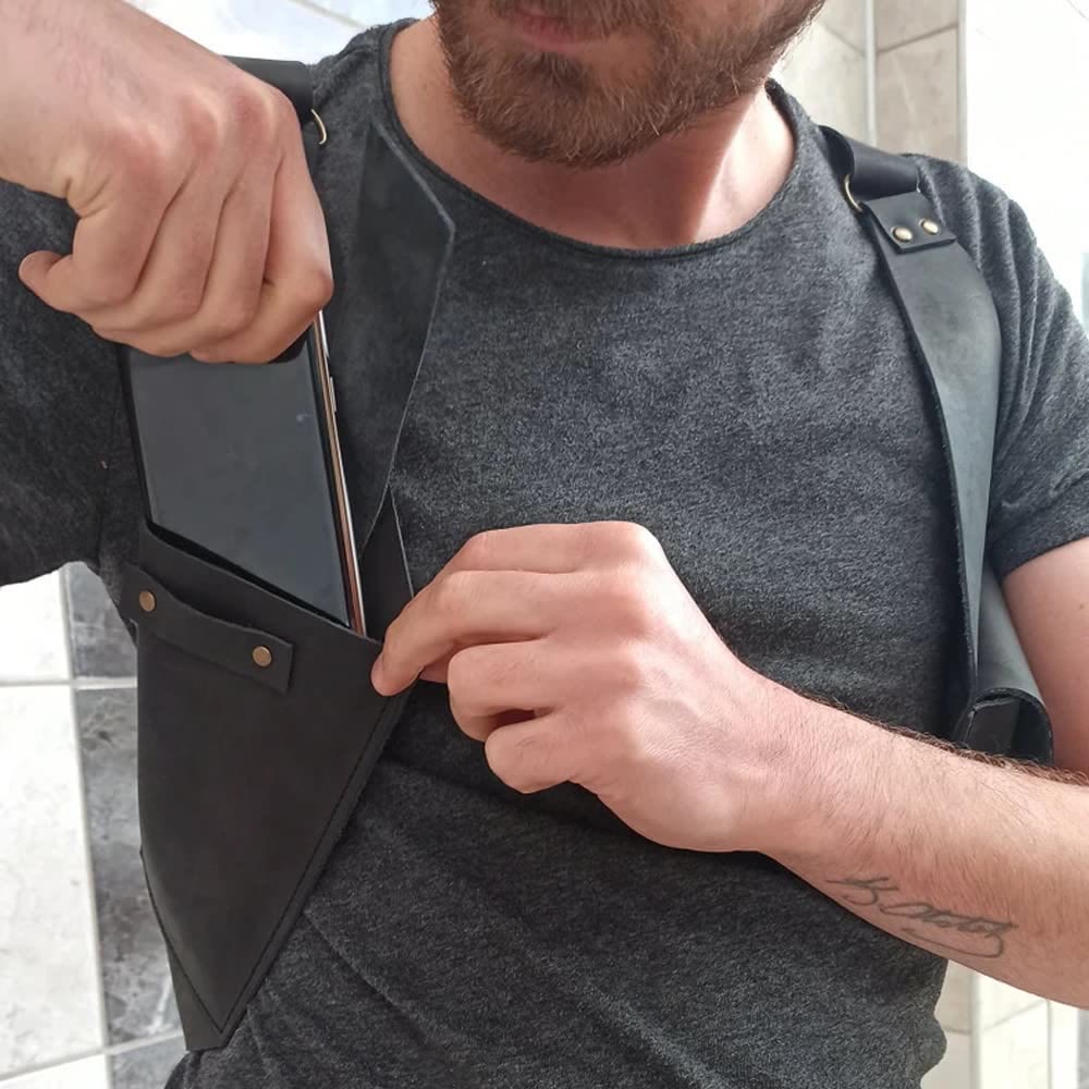 Outdoor Weste Geldbörse Damen Herren Unterarm Leder Achseltasche