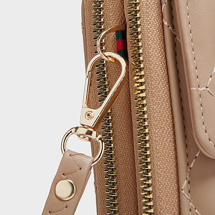 Handytasche für Damen, einfarbig, schmale Umhängetasche, Münzgeldbörse