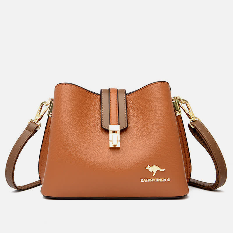 Umhängetasche für Damen, großzügige Schultertasche aus PU-Leder