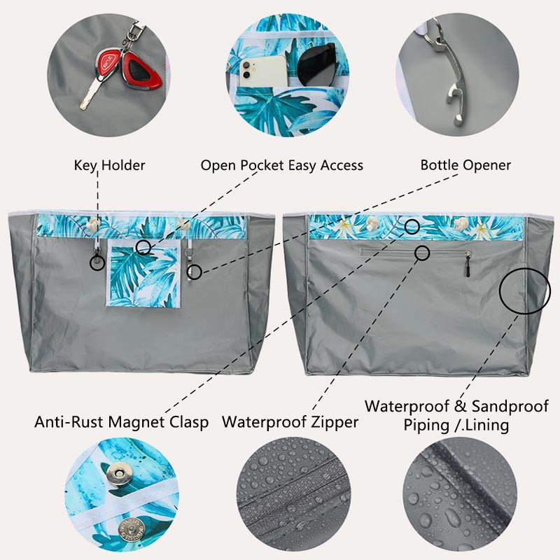 Lightweyght Floral Damen Strandtasche Pooltasche Große wasserdichte Tragetasche