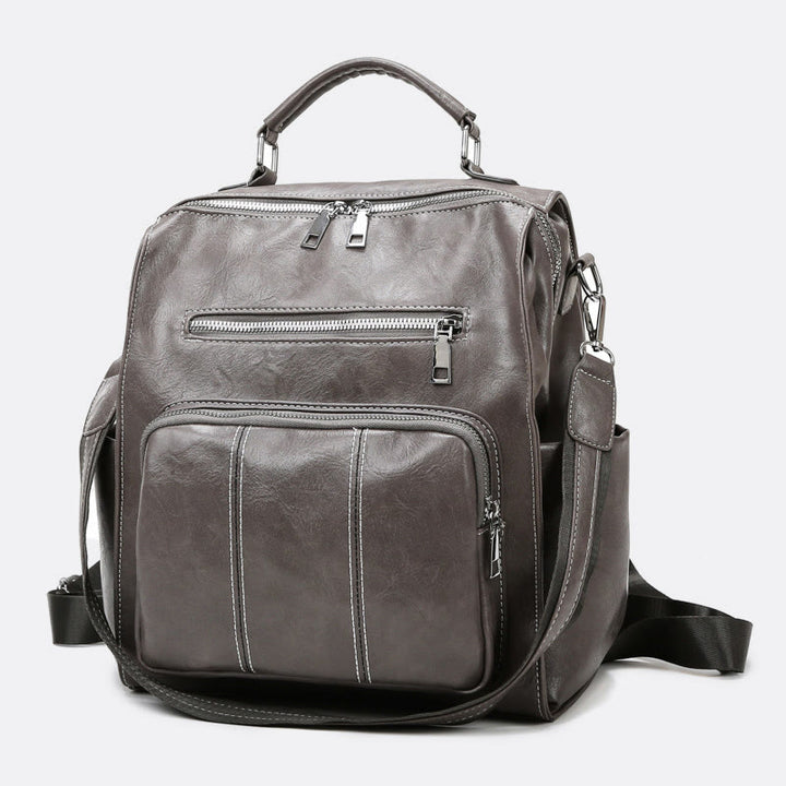 Rucksack für Damen, großes Fassungsvermögen, kleiner Rucksack aus weichem PU-Leder