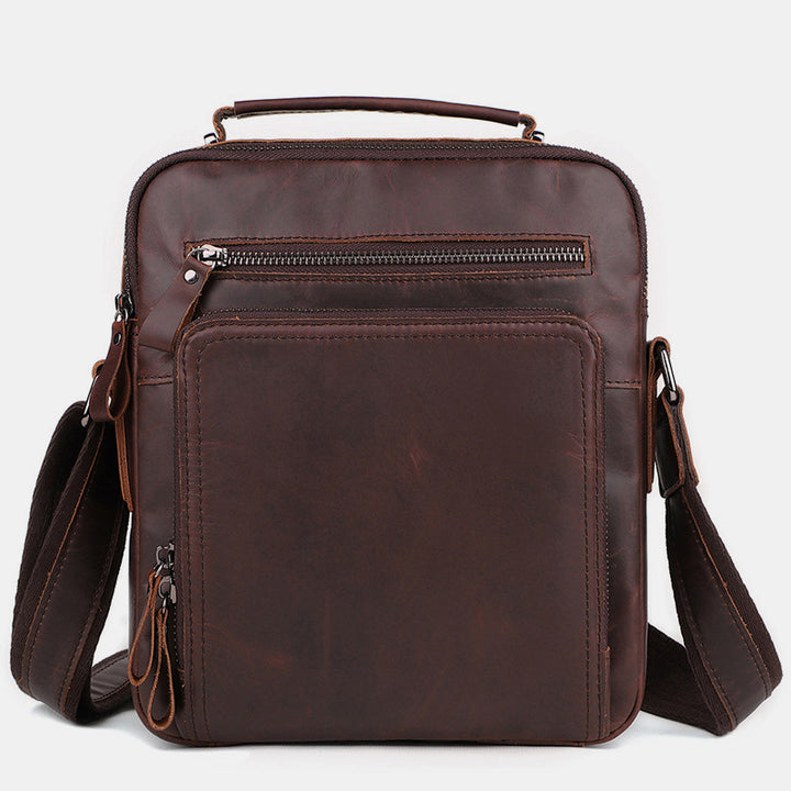 Kleine Umhängetasche für Herren, mehrere Taschen, echtes Leder, Umhängetasche