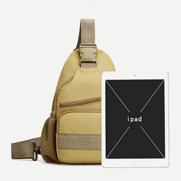 Schultertasche für Herren aus Canvas, lässig, sportlich, große Brusttasche