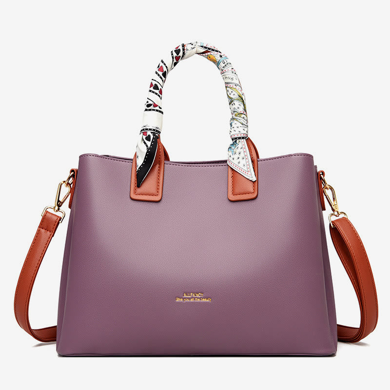 Elegante Handtasche für Damen, abnehmbarer Seidengriff, Umhängetasche für Damen