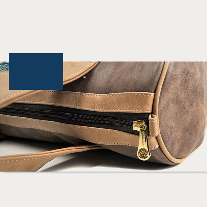 Tote für Damen im ethnischen Stil, PU-Leder, Quaste, Alltagshandtasche