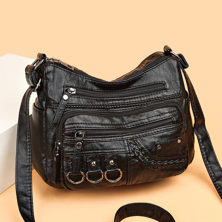 Umhängetasche für Damen, Twist-Muster, mehrere Taschen, Ledergeldbörse