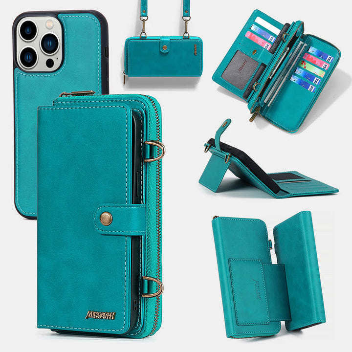Brieftasche Handyhülle für iPhone Crossbody Multifunktionale PU Leder Brieftasche