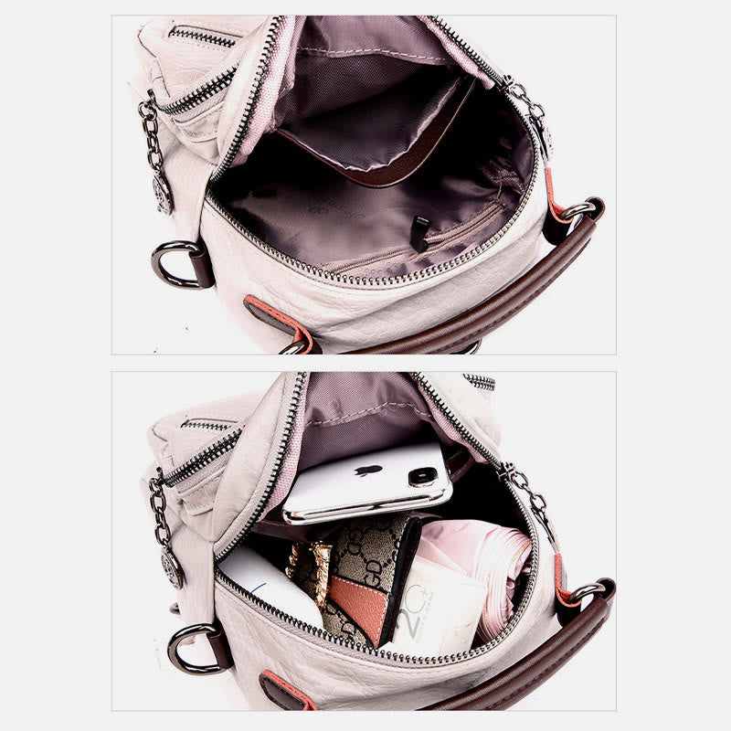 Multifunktionale, weiche Umhängetasche aus Kunstleder, umwandelbarer Rucksack - image 1