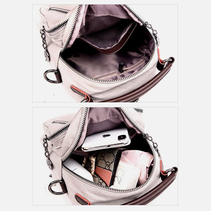 Multifunktionale, weiche Umhängetasche aus Kunstleder, umwandelbarer Rucksack - image 1