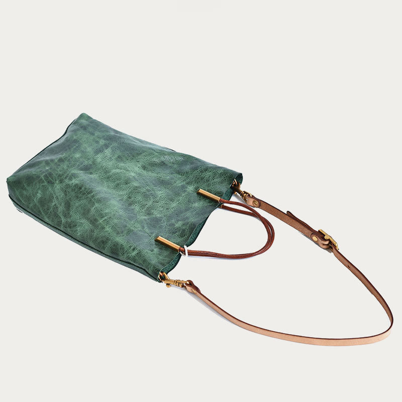Handgemachte Umhängetasche für Frauen Retro einfache Textur Shouder Tasche