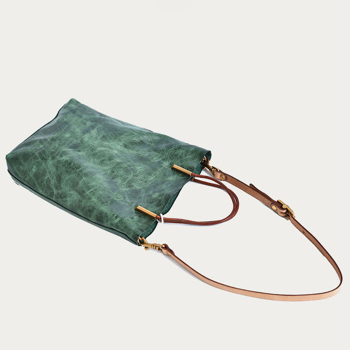 Handgemachte Umhängetasche für Frauen Retro einfache Textur Shouder Tasche