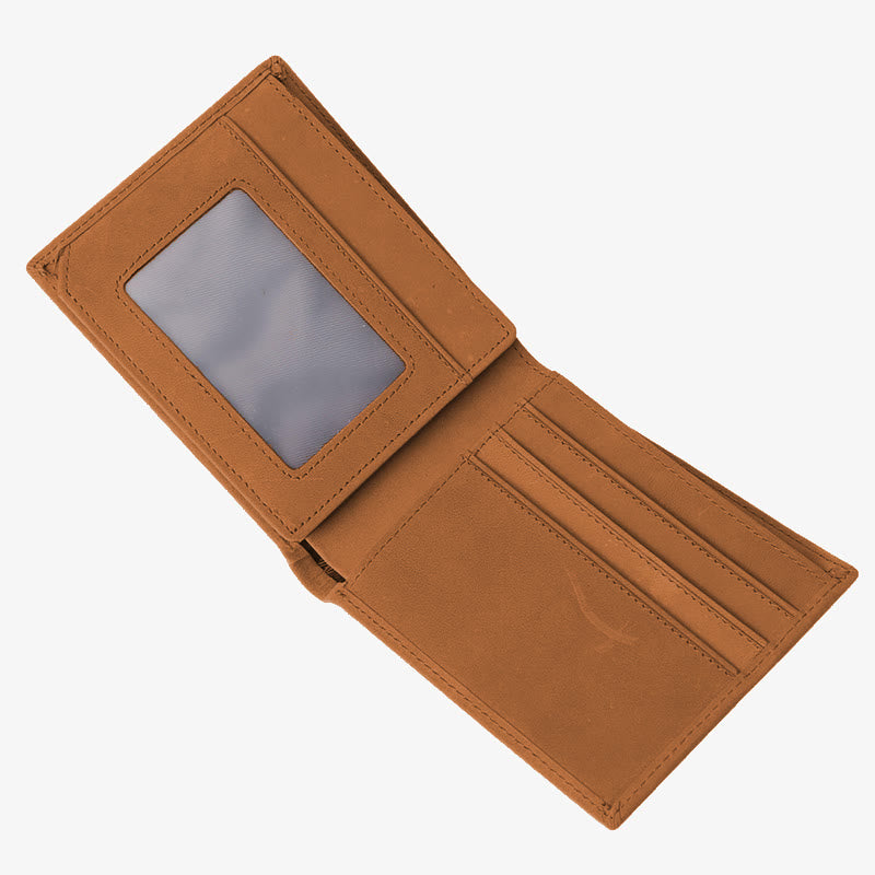 Dünne Brieftasche für die Familie, mit Laser-Inschrift, Leder, Geldbörse, Geschenk