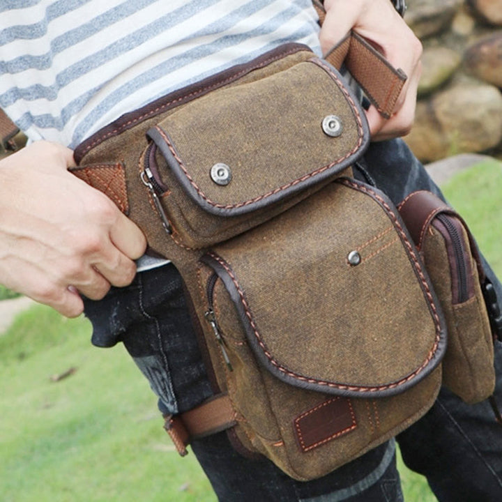 Beintasche für Männer, langlebige vertikale Outdoor-Sport-Canvas-Tasche