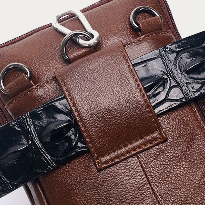 Kleine Umhängetasche für Herren, Business-Tasche aus echtem Leder, tragbar