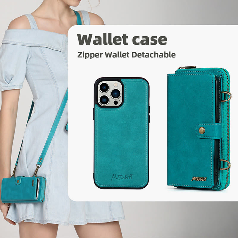 Brieftasche Handyhülle für iPhone Crossbody Multifunktionale PU Leder Brieftasche