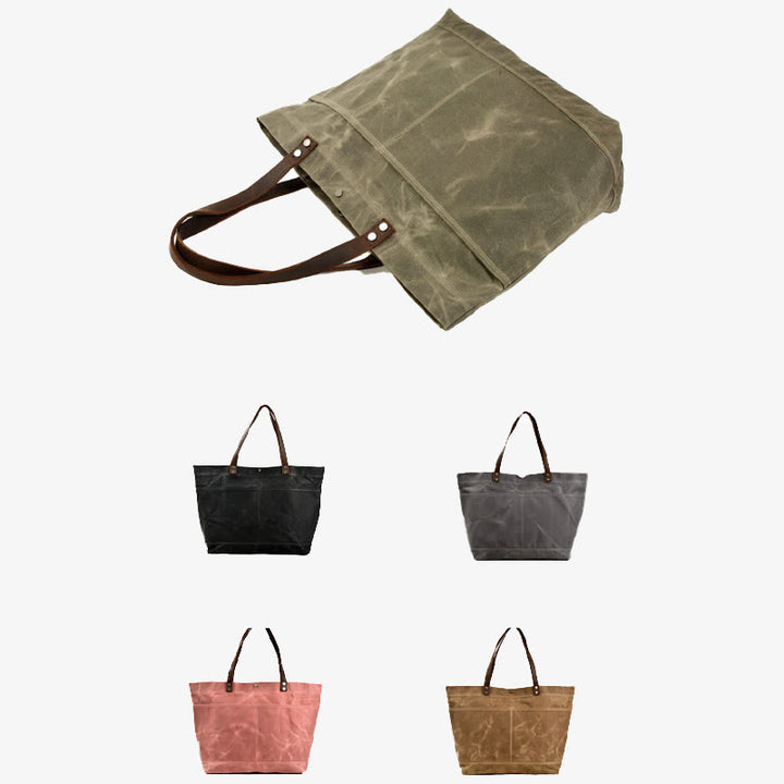 Wachs Canvas Einkaufstasche Prägnante Handtasche Einkaufstasche für Frauen