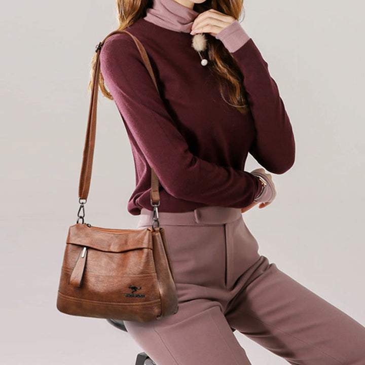 Umhängetasche für Damen, große Kapazität, Retro-Umhängetasche aus PU-Leder