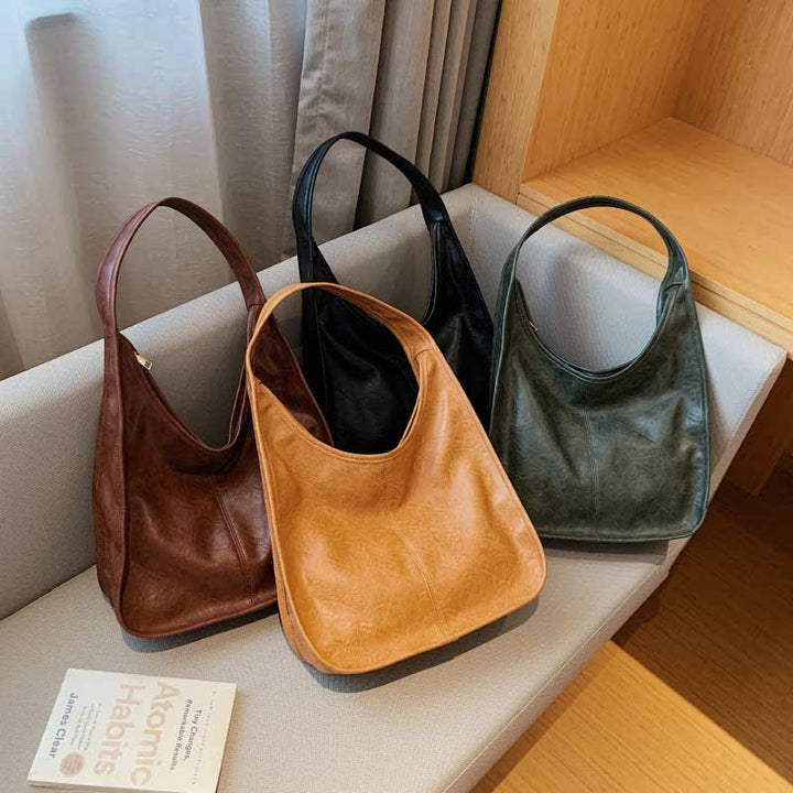 Hobo-Geldbörse, Handtasche für Damen, weiches Leder, Schultertasche mit Griff oben
