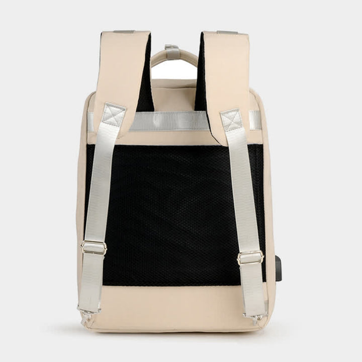 15,6“ Laptop-Rucksack Multifunktionaler Patchwork-Rucksack mit USB-Ladeanschluss