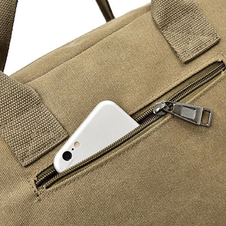 Messenger Bag für Herren, lässige Umhängetasche aus Canvas mit mehreren Taschen