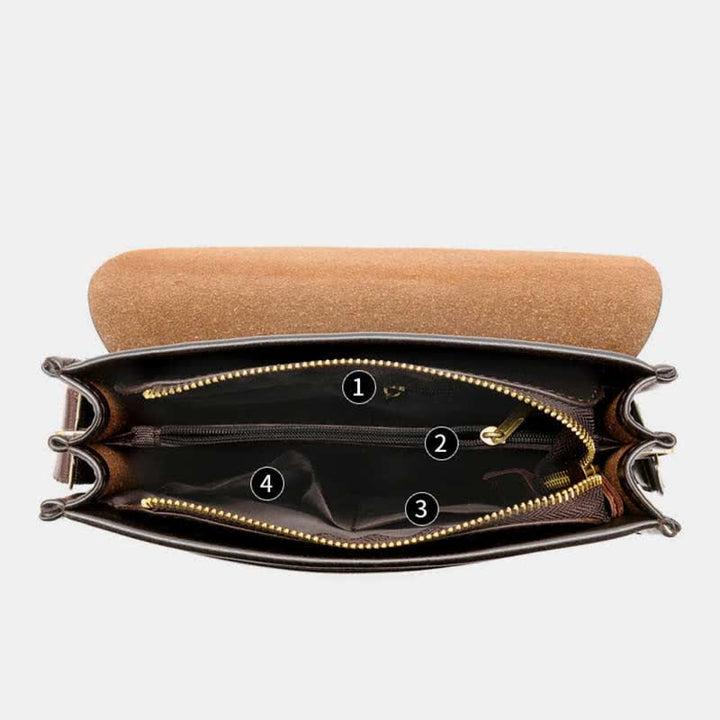 Herren Leder Umhängetasche Messenger Bag Reise Arbeit Business Satchel