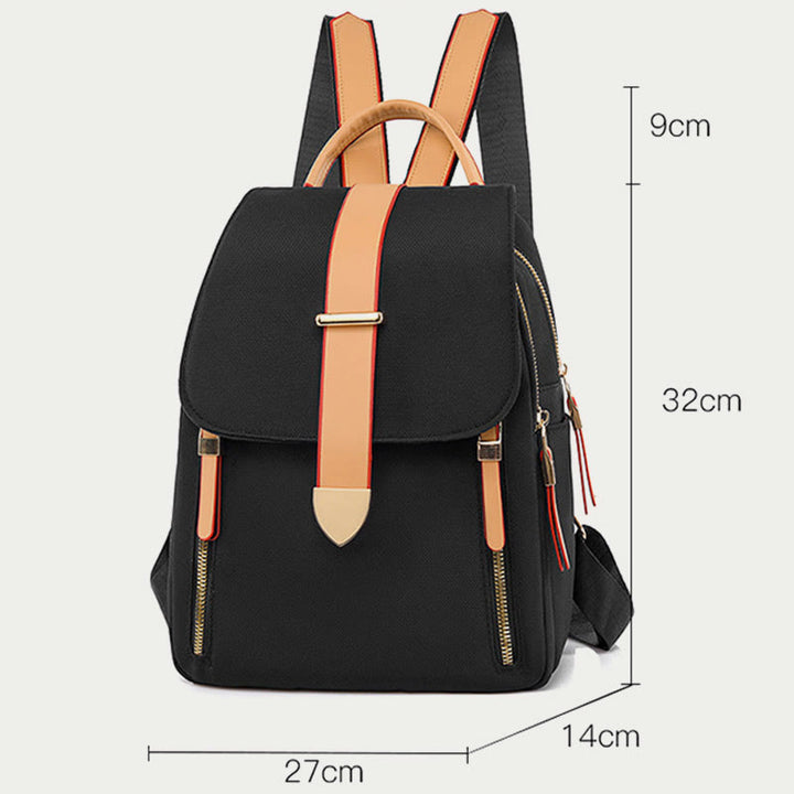 Nylon-Rucksack für Damen, einfarbig, Freizeittasche mit großer Kapazität