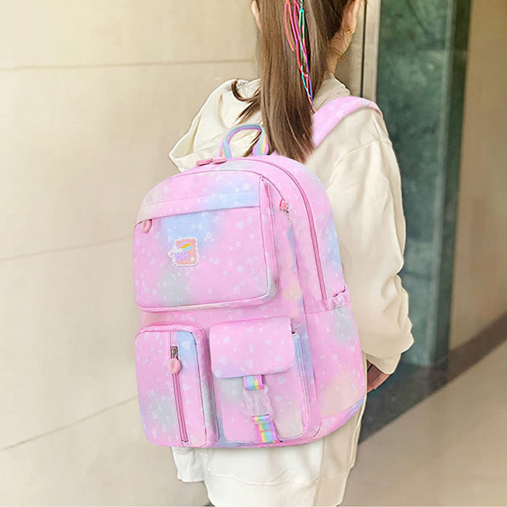 Leichter, wasserdichter, großer Kapazitäts-, bequemer, süßer Schulrucksack im College-Stil