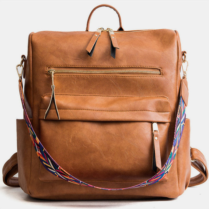 Großer Schulrucksack aus Leder