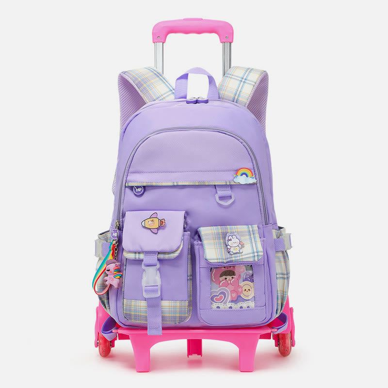 Schulrucksack für Kinder mit süßem Muster und Rollen