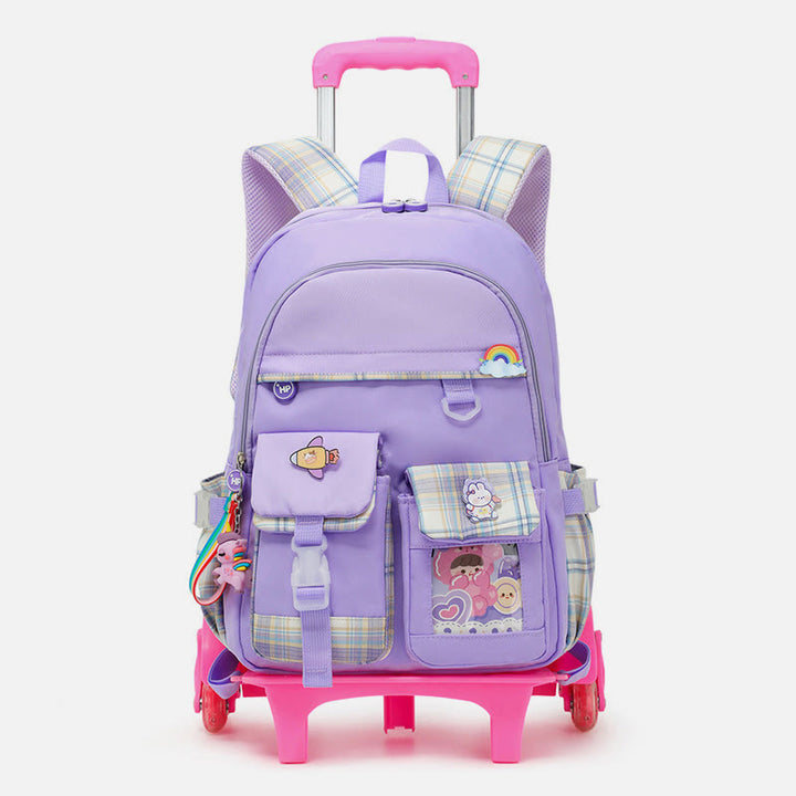 Schulrucksack für Kinder mit süßem Muster und Rollen