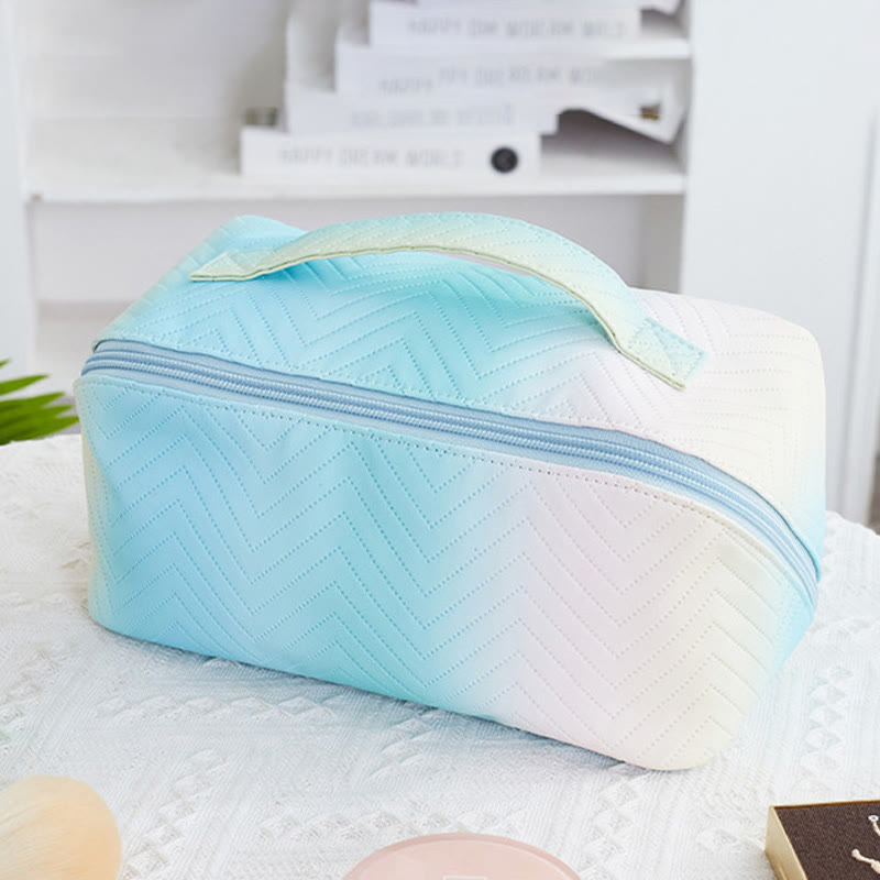 Kosmetiktasche für Damen, Reise-Make-up-Tasche mit Farbverlauf