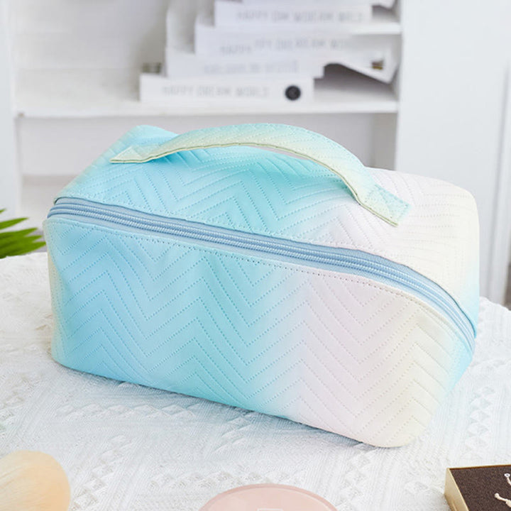 Kosmetiktasche für Damen, Reise-Make-up-Tasche mit Farbverlauf