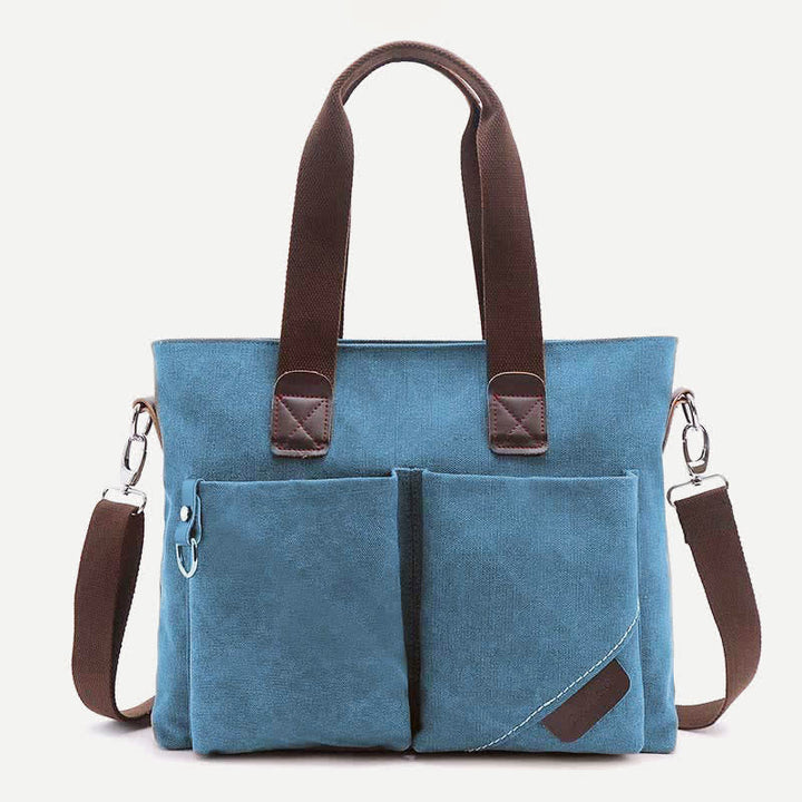Canvas-Umhängetasche für Damen und Herren, Retro, lässige Handtasche, Arbeitstasche
