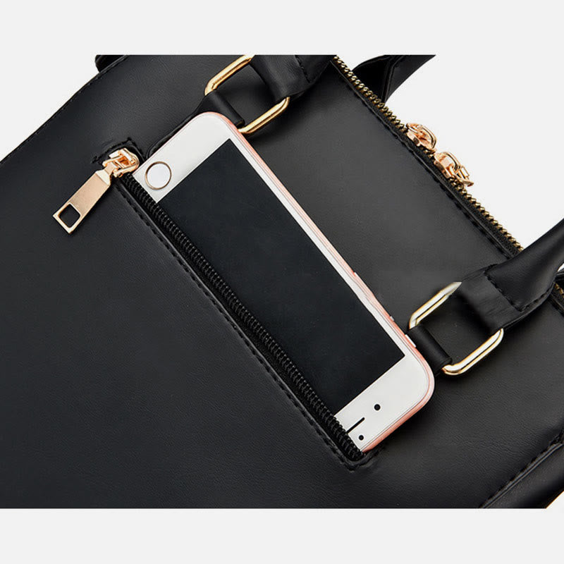 Florale Lederhandtasche für Damen, elegante Umhängetasche