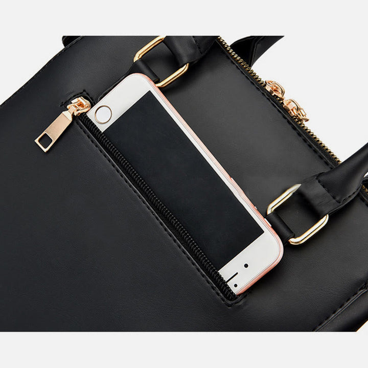 Florale Lederhandtasche für Damen, elegante Umhängetasche