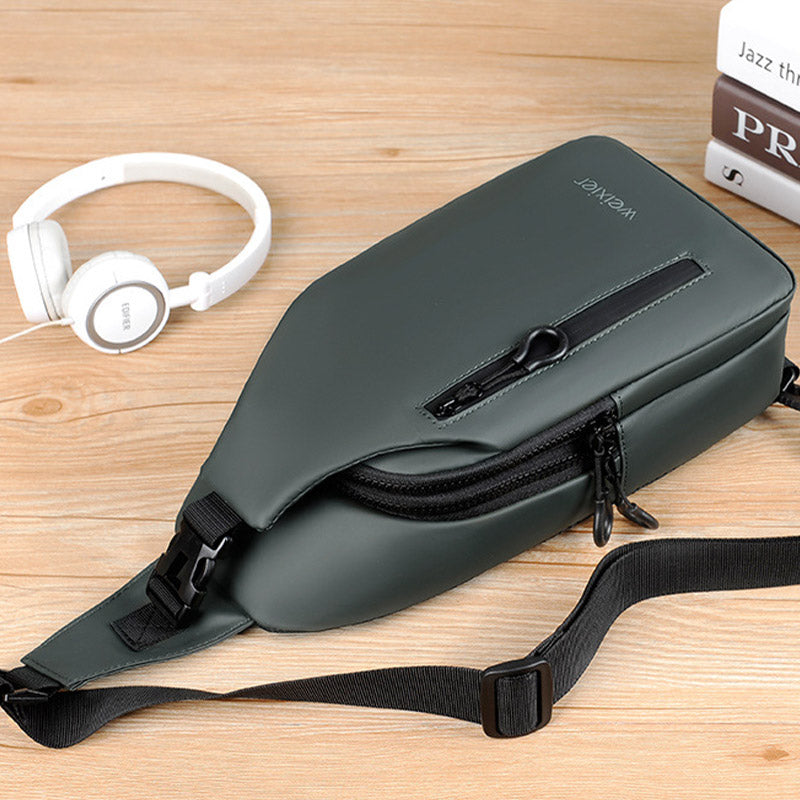 Mehrzweck-Slingbag, wasserdicht, Brusttasche für Herren mit USB-Ladegerät 