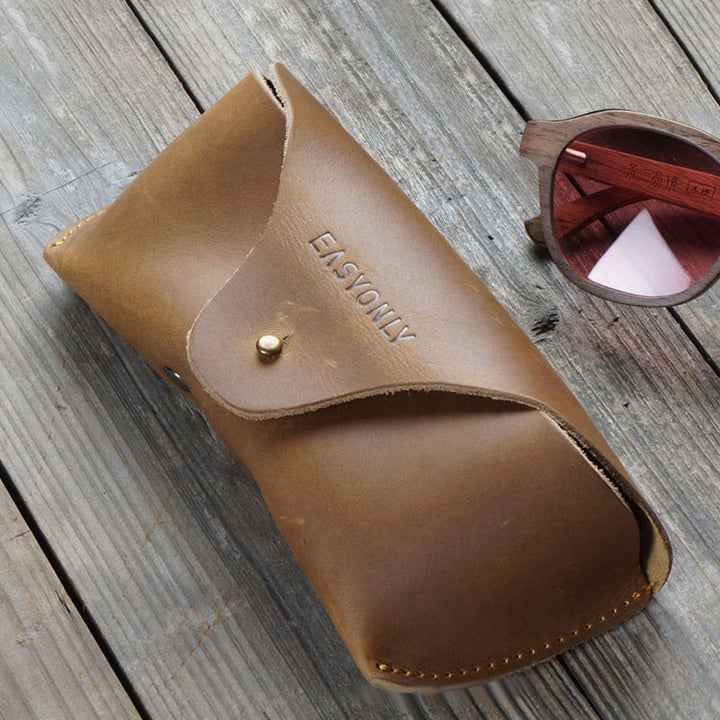 Aufbewahrungstasche für Retro-Brillen, tragbar, leicht, Gürteltasche aus Leder