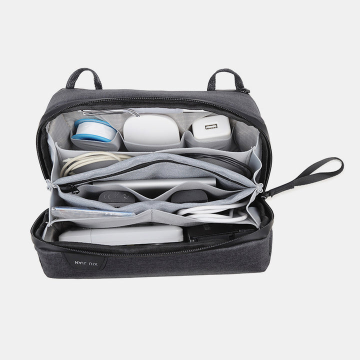 Leichte Aufbewahrungstasche mit Reißverschluss und mehreren Steckplätzen, tragbarer Organizer für Elektronikartikel, Make-up-Tasche