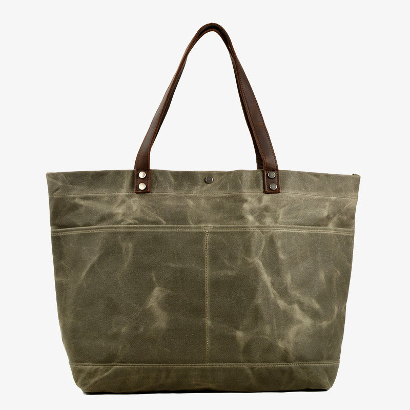 Wachs Canvas Einkaufstasche Prägnante Handtasche Einkaufstasche für Frauen