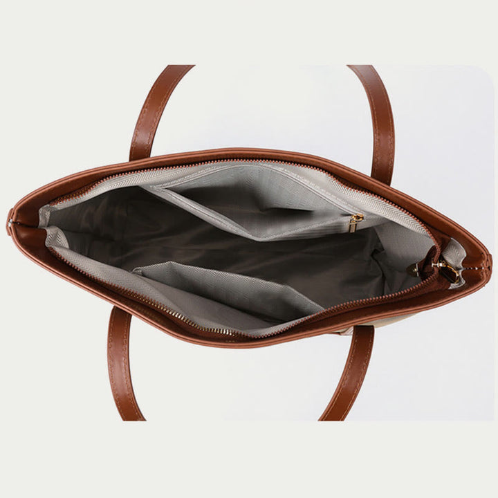 Große Tragetasche, robuste Schulterhandtasche aus PU-Leder