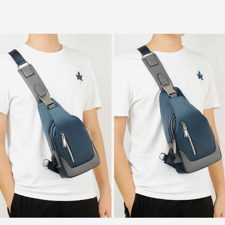 Wasserdichte Schultertasche mit USB-Ladefunktion 